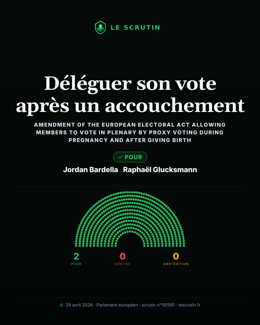 Visuel : Déléguer son vote après un accouchement