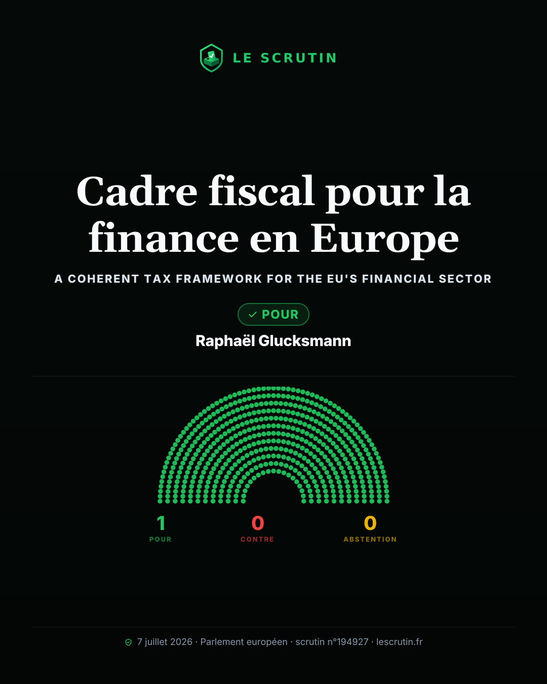 Visuel : Cadre fiscal pour la finance en Europe