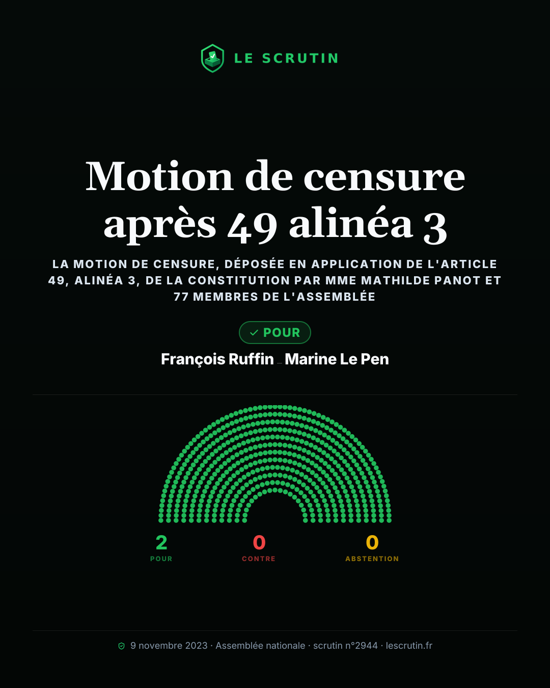 Visuel : Motion de censure après 49 alinéa 3