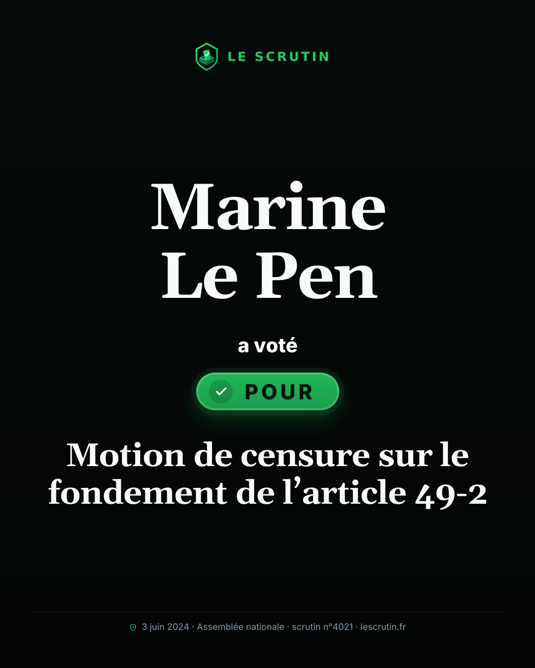 Visuel : Motion de censure sur le fondement de l’article 49-2