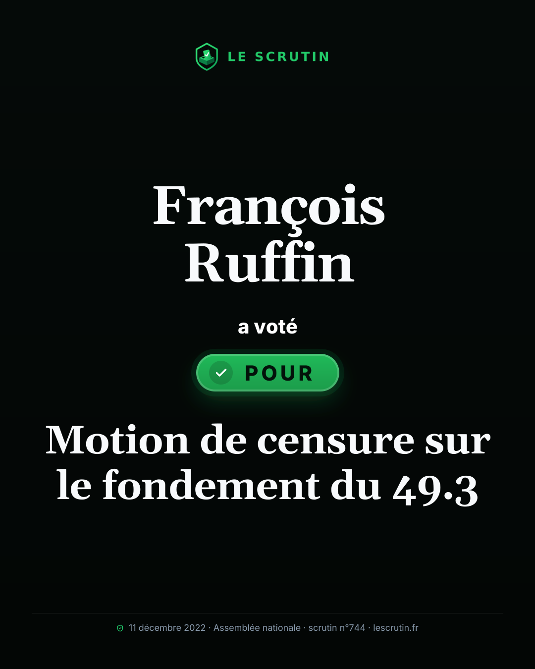 Visuel : Motion de censure sur le fondement du 49.3