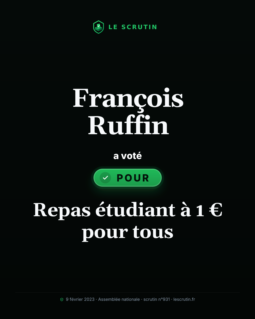 Visuel : Repas étudiant à 1 € pour tous
