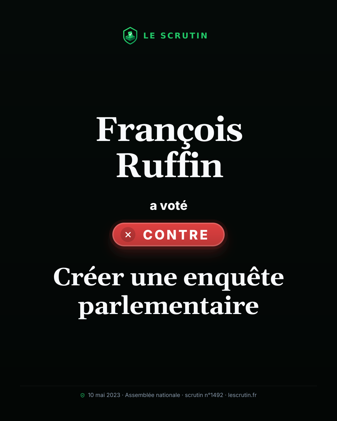 Visuel : Créer une enquête parlementaire